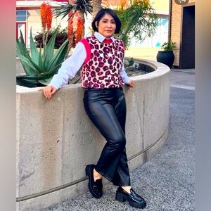 Faux leather trouser